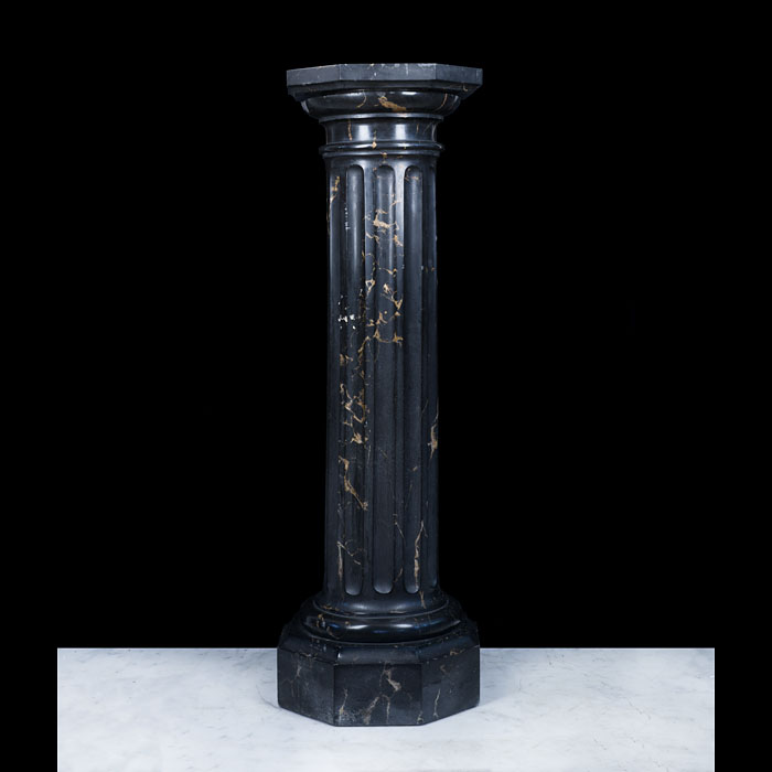 A Large Scagliola Portoro Marble Column Pedestal 