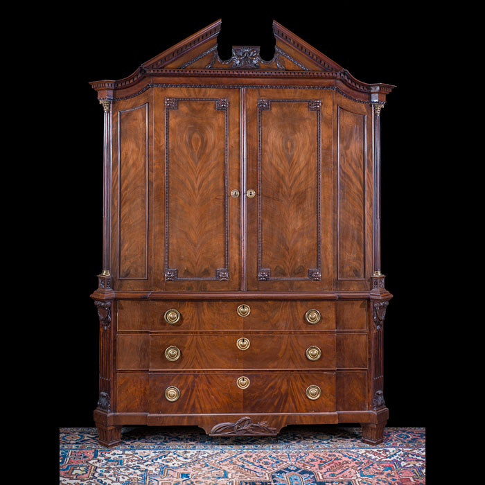 18th Century Architectural Mahogany Press Cupboard