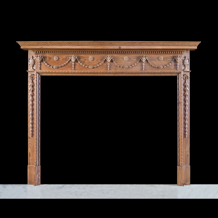 Fine Adam Style Pine Chimneypiece with Ram's Heads 