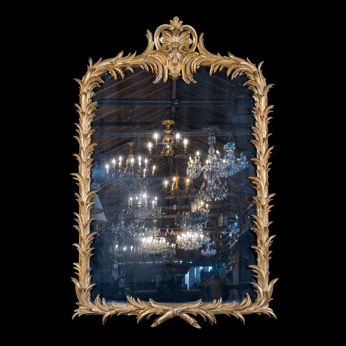 French Napoleon III Foliate Overmantel Mirror 