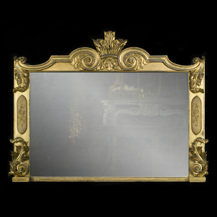 A large giltwood Regency overmantel mirror
