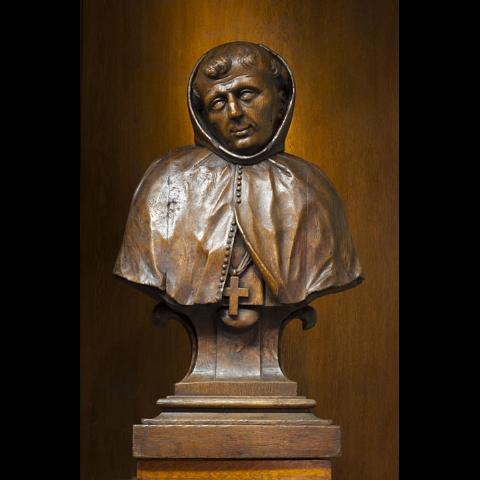 A 19th Century Carved Oak Benedictine Monk