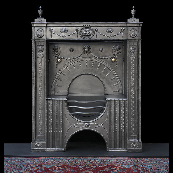 Robert Adam Neoclassical Cast Iron Fireplace