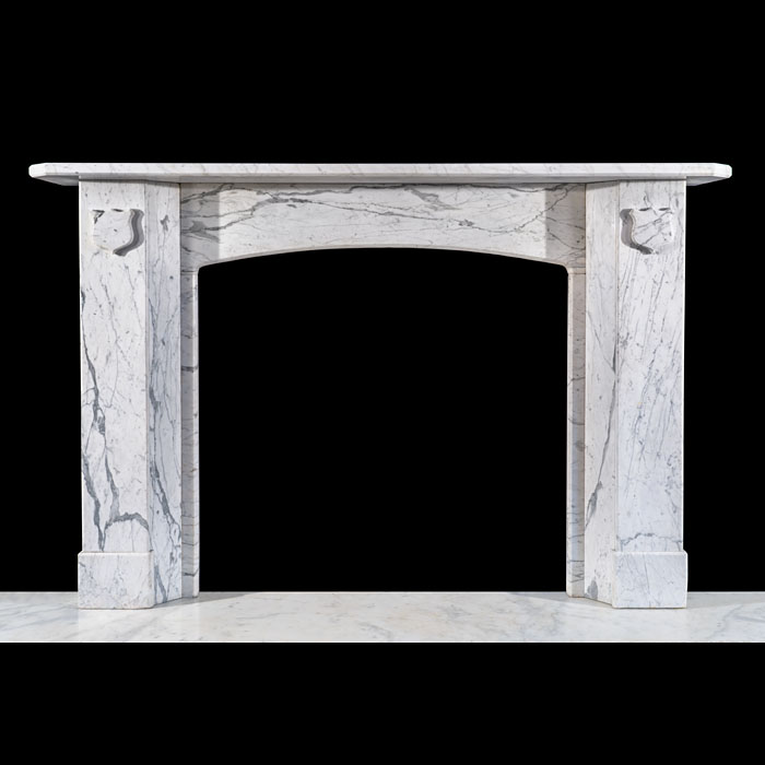 Large Victorian Pencil Statuary Fireplace 