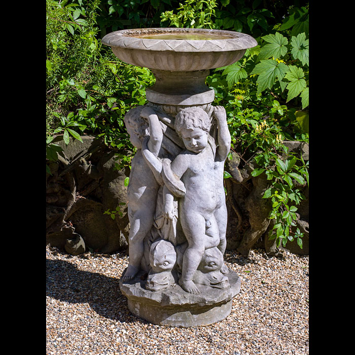 An Italian Carrara Marble Putti Fountain
