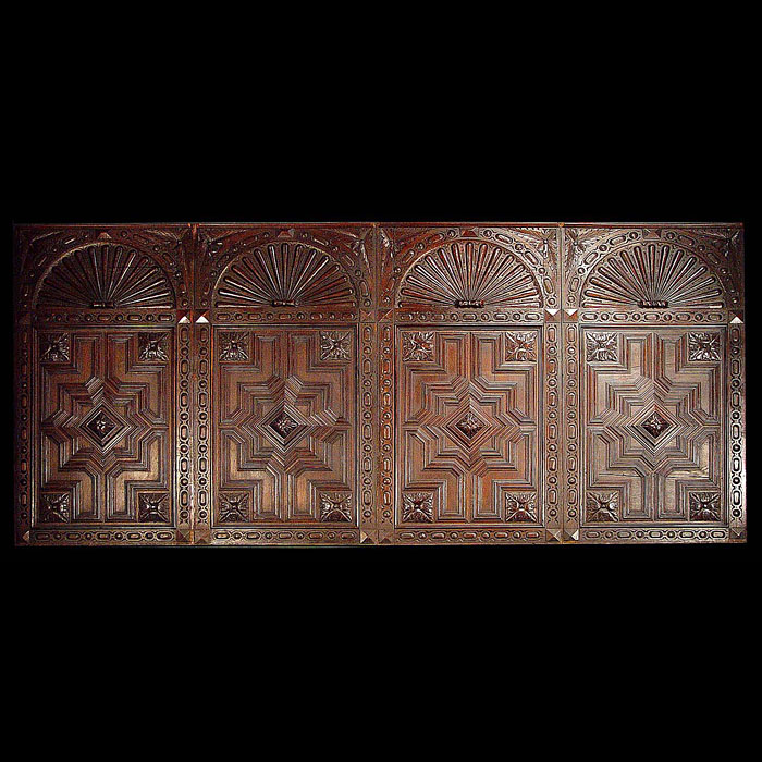  Antique set of six Jacobean style oak panels   