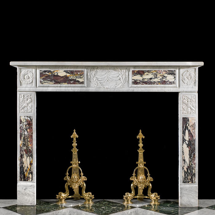 An Italian Carrara Marble Fireplace Surround