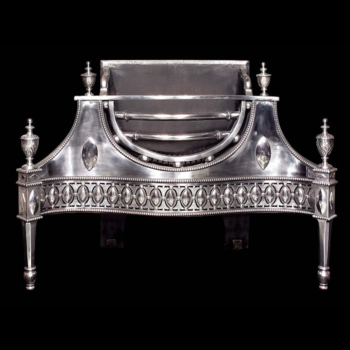 A George III style antique Victorian steel fire grate    