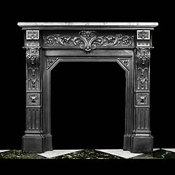A Cast Iron French Antique Fire Surround
