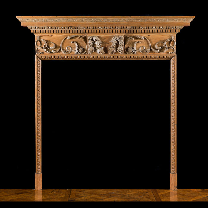 A George II Carved Pine Fireplace Mantel