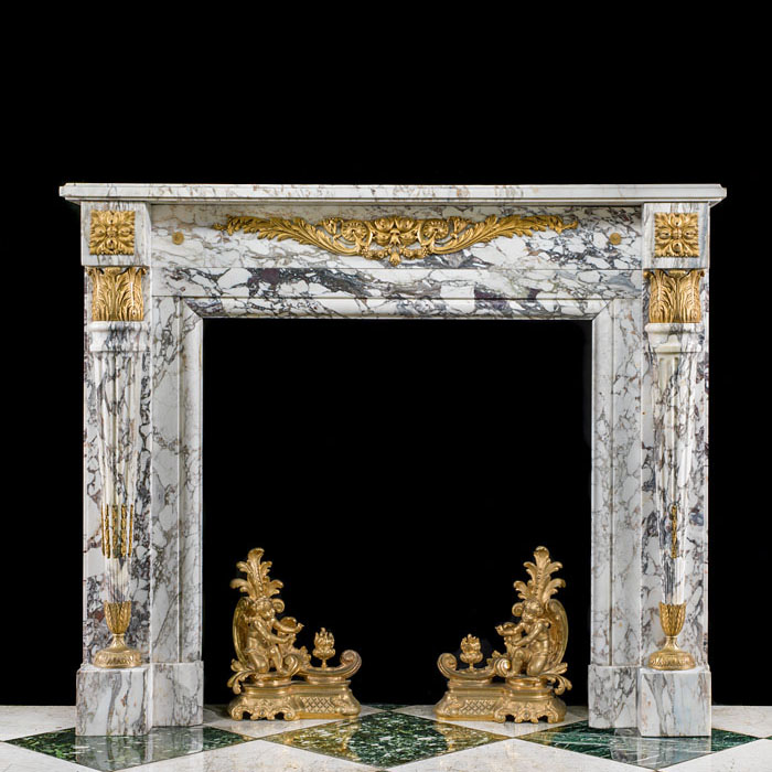 A Small Louis XVI Breche Violette Fireplace