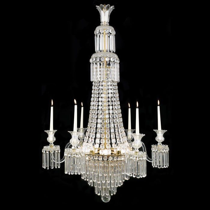 A Large Regency Cut Glass Chandelier 