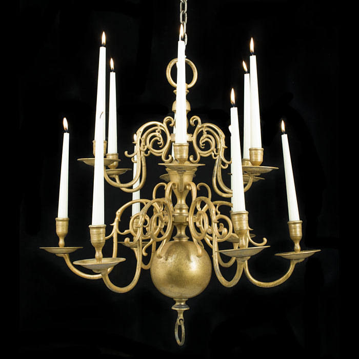 Late 18th century Dutch Brass Chandelier