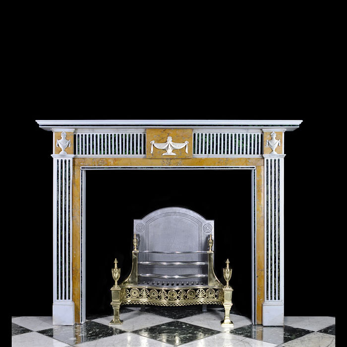 An Adam Style Statuary Marble Chimneypiece
