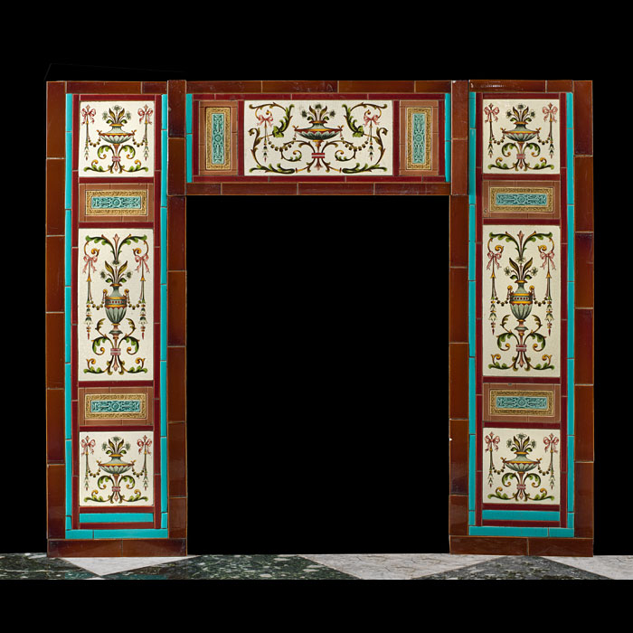 A Victorian Tiled Fireplace Interior Insert
